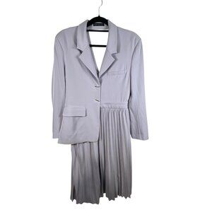 Front Row Shop Purple Pleated Maxi Dress Women’s Size 36 Cut Out Back Business‎